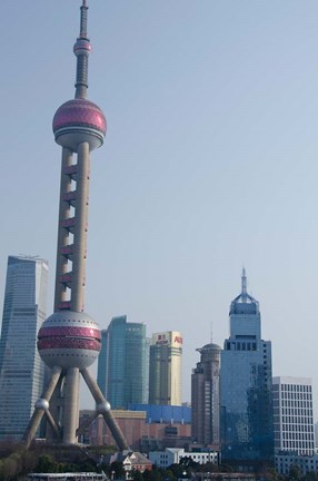 Framed View of the modern Pudong area, Shanghai, China Print
