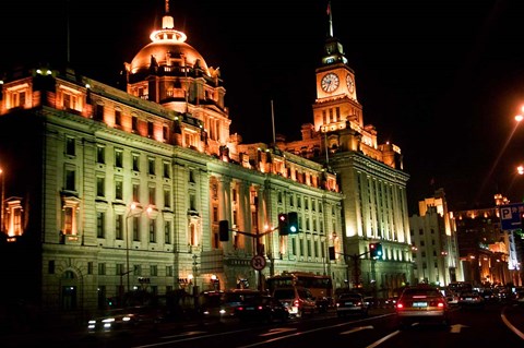 Framed View of Colonial-style Buildings Along the Bund, Shanghai, China Print