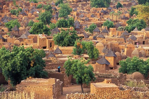 Framed View of the Dogon Village of Songo, Mali Print