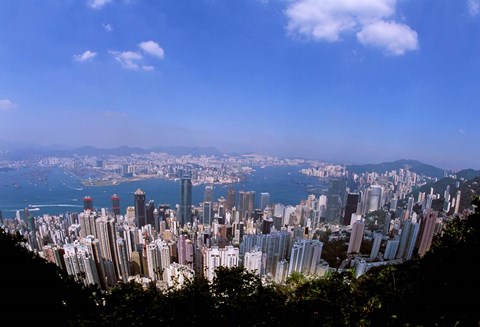 Framed View of City from Victoria Peak, Hong Kong, China Print