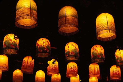 Framed Traditional Lanterns, China Print