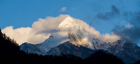 Framed Yading Nature Preserve, Yangmaiyong Peak, China Print