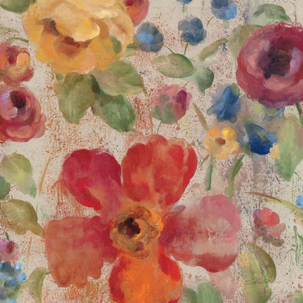 Framed April Rain Flowers II Print