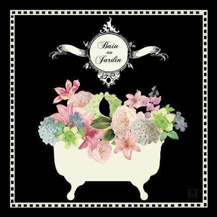 Framed Bain du Jardin I Black Print