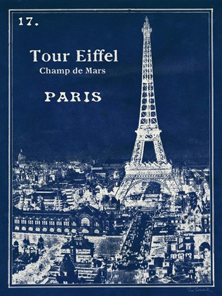 Framed Blueprint Eiffel Tower Print