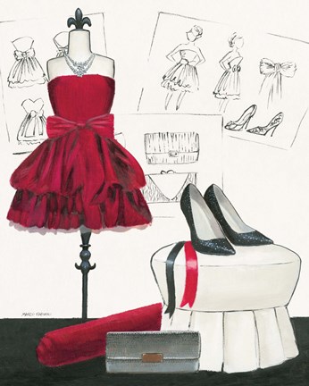 Framed Dress Fitting II Print