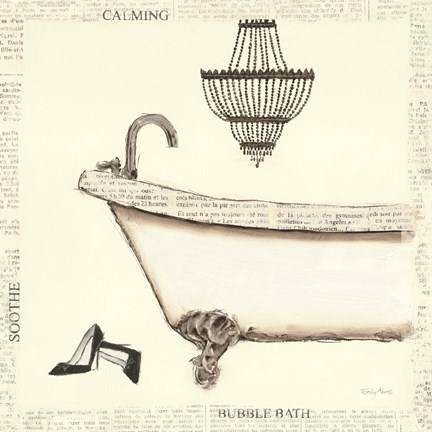 Framed Floral Monotype I on Cream Print