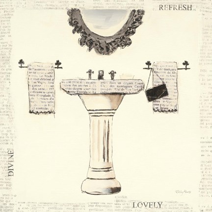 Framed Floral Monotype II on Cream Print