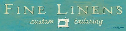 Framed Fine Linens Turquoise Print