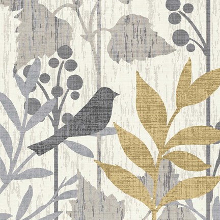 Framed Garden Leaves Square V Print