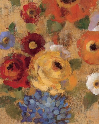 Framed Jacquard Floral I Crop Print