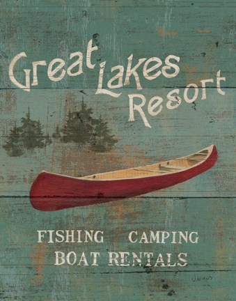 Framed Lodge Signs III Print