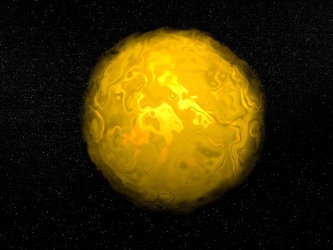 Framed Bright sun shining in the universe with starry background Print