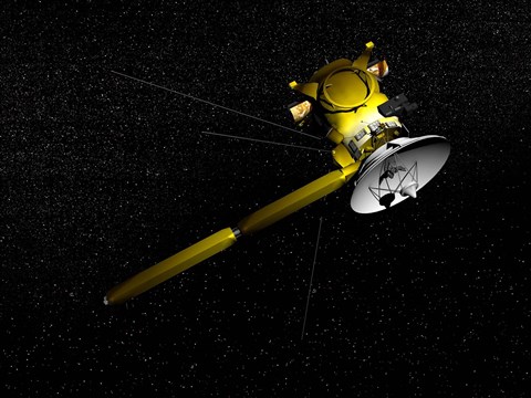 Framed Cassini spacecraft in orbit Print