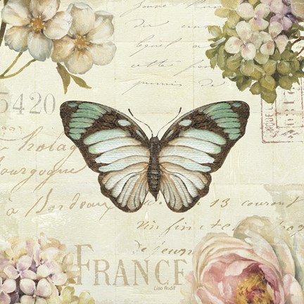 Framed Marche de Fleurs Butterfly II Print