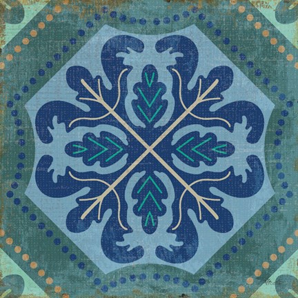 Framed Santorini Tile II Print