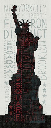 Framed Statue of Liberty - Red Print