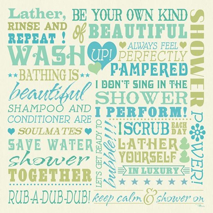 Framed Wash Up Words Print