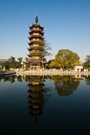 Framed China, Changzhou, Red Plum Park Pagoda Print