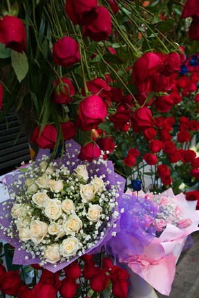 Framed Flower Market, Chongqing City, Chongqing Province, China Print