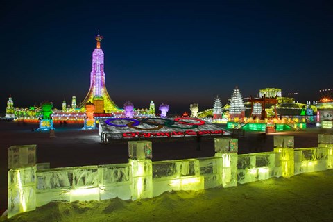 Framed Haerbin Ice and Snow World Festival, China Print