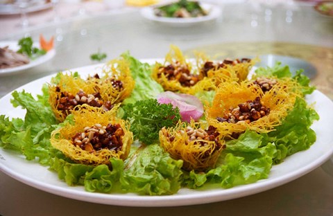 Framed Dish Served at Restaurant, Beijing, China Print