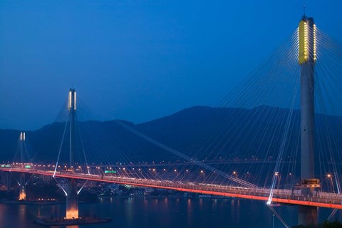 Framed Hong Kong, Ting Kau Bridge, Tsing Yi Island, Ting Kau Print
