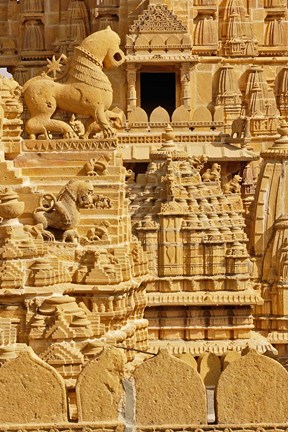 Framed Carvings on Jain Temple, Jaisalmer, India Print