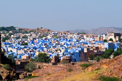 Framed Blue City of Jodhpur from Fort Mehrangarh, Rajasthan, India Print