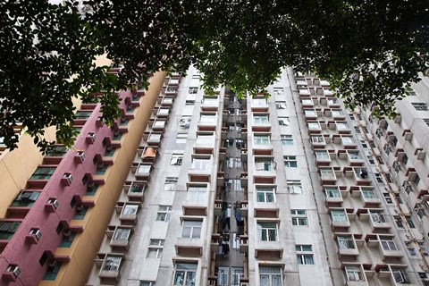 Framed Apartments, Hong Kong, China Print