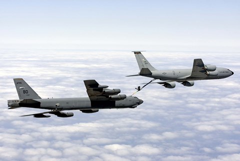 Framed B-52H Stratofortress refuels with a KC-135R Stratotanker Print