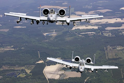 Framed Two A-10C Thunderbolt aircraft near Moody Air Force Base, Georgia Print