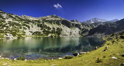 Framed Ribno Banderishko Lake in Pirin National Park, Bansko, Bulgaria Print