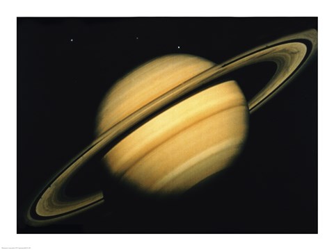Framed Saturn&#39;s Icy Moons Print