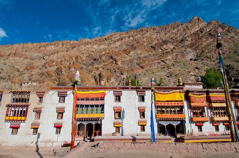 Framed Hemis Monastery facade with craggy cliff, Ladakh, India Print