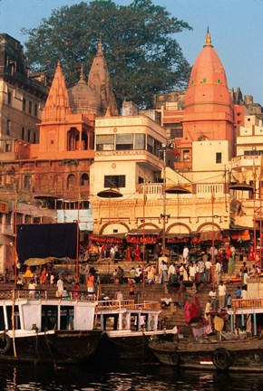 Framed Ganges River in Varanasi, India Print