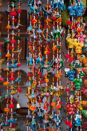 Framed Colorful souvenirs, Pushkar, Rajasthan, India. Print