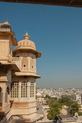 Framed Turret, City Palace, Udaipur, Rajasthan, India Print