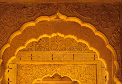 Framed Carved Sandstone Arches, Jaisalmer, Rajasthan, India Print