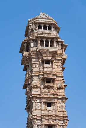 Framed Victoria Tower in Chittorgarh Fort, Rajasthan, India Print