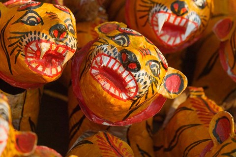 Framed Tiger Toys, Puri, Orissa, India Print