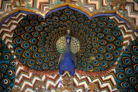 Framed Asia, India, Jaipur. Peacock Gate at Jaipur Palace Print