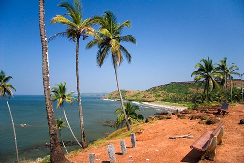 Framed Goa, India. Big and Little Vagator beaches Print