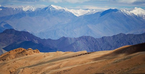 Framed Landscape of the Himalayas, Taglangla Pass, Ladakh, India Print