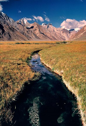 Framed India, Ladakh, Pensila, Mountain stream Print