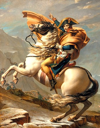 Framed Napoleon Crossing the Alps at the St Bernard Pass Print