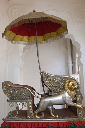 Framed Sedan Chair of the Maharajah, Rajasthan, India Print