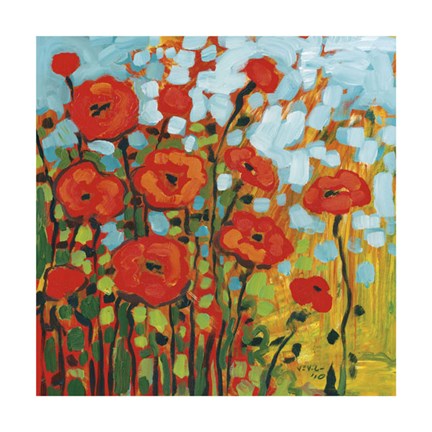 Framed Red Poppy Field Print