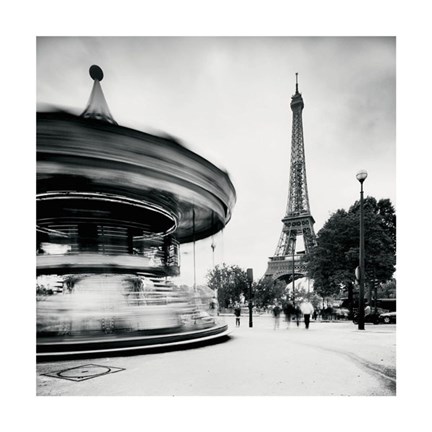 Framed Merry Go Round, Study 1, Paris, France Print