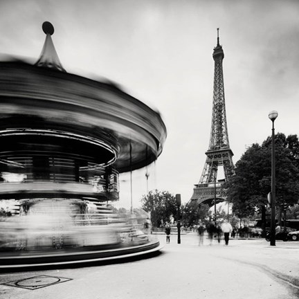 Framed Merry Go Round, Study 1, Paris, France Print